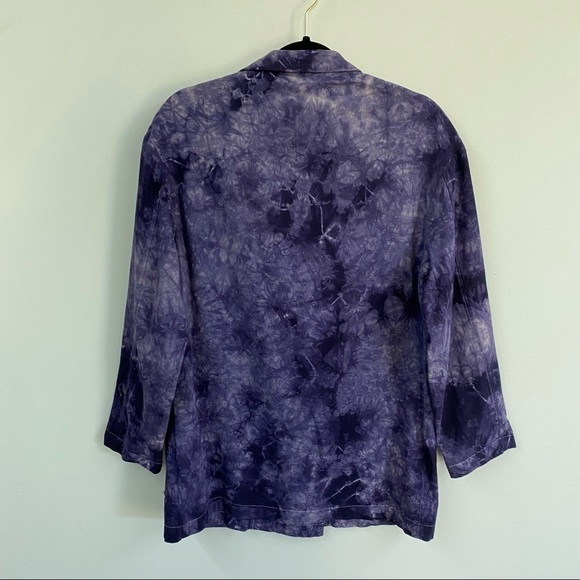 Anthropologie Amadi Hilde Tie Dye Linen Blend Blazer - Picture 11 of 14